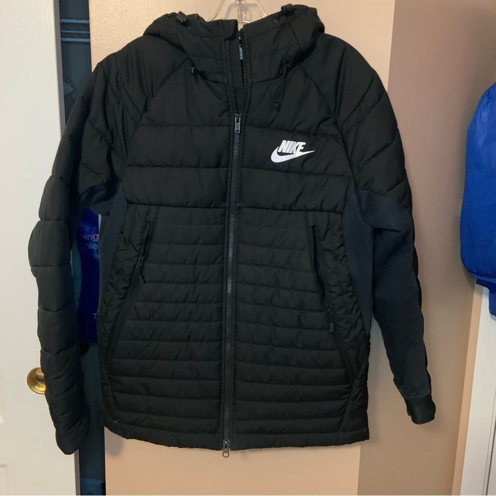 Nike HYBRID Black Hooded Puffer Jacket - Picture 2 of 6